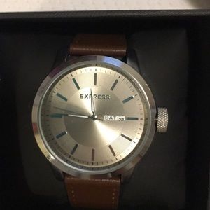 Express NWT watch with date and leather strap